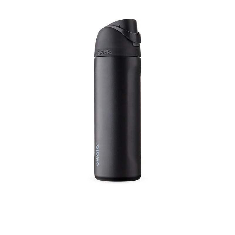 FreeSip 24oz stainless steel water bottle, matte dark finish with flip-top lid
