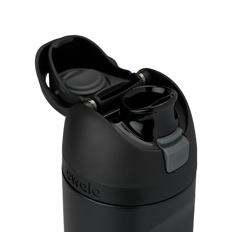 FreeSip 24oz stainless steel bottle, open flip-top with drinking spout and cap