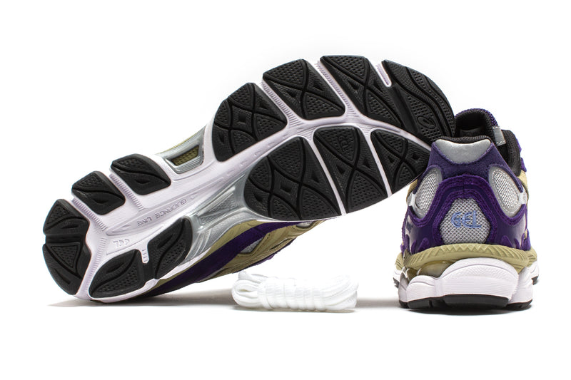 Asics | Gel-NYC x Awake NY Style # 1201A850.020 Color : Pure Silver / Gothic Grape