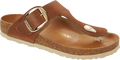 Gizeh Big Buckle Smooth Leather Footbed Cognac Leather