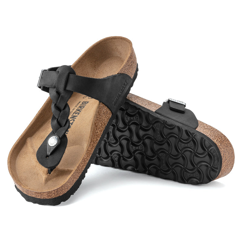 Gizeh Braided Black Oiled Leather