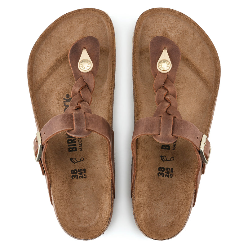 Gizeh Braided Cognac Oiled Leather