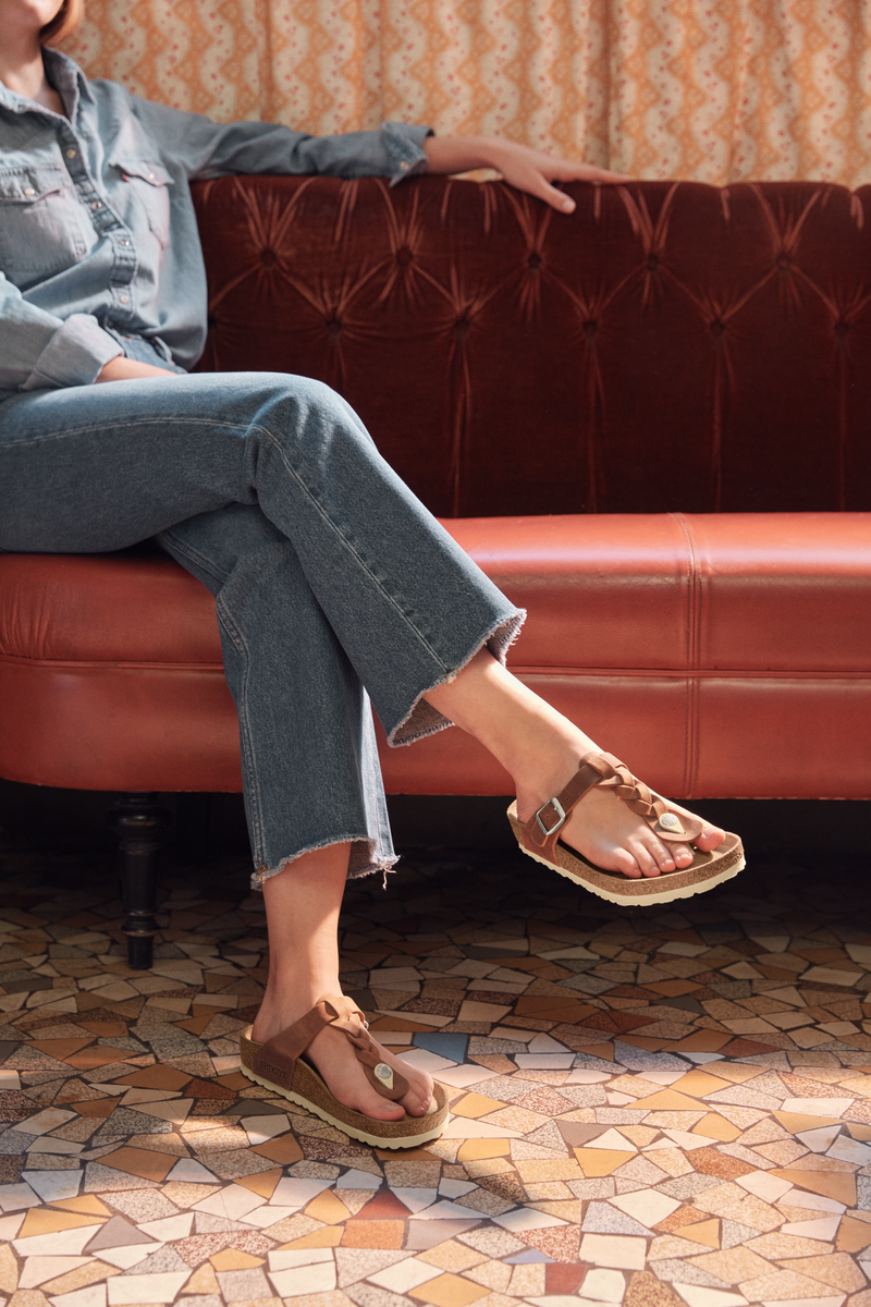 Gizeh Braided Cognac Oiled Leather