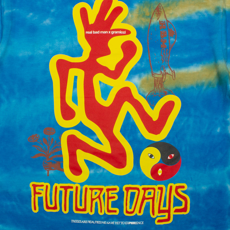 Real Bad Man | Gramicci x RBM Future Days T-Shirt Color : Blue Tie Dye