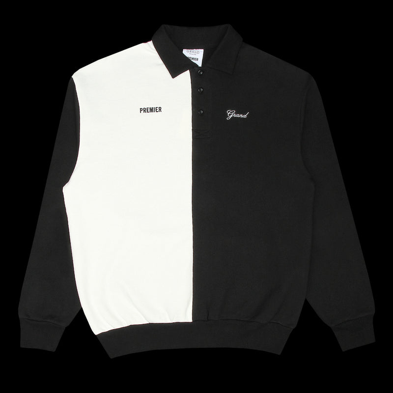 Premier x Grand Collared Sweatshirt Black / White