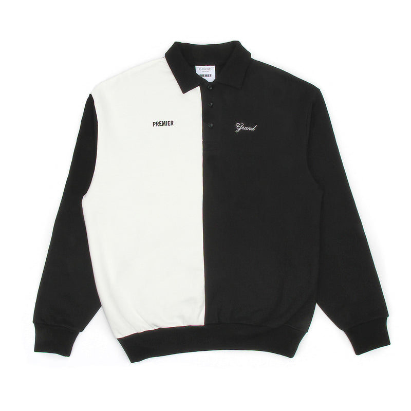 Premier x Grand Collared Sweatshirt Black / White