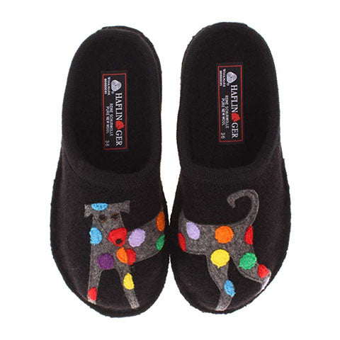 Haflinger Jack Slipper (Women) - Black Dress-Casual - Slipper - The Heel Shoe Fitters