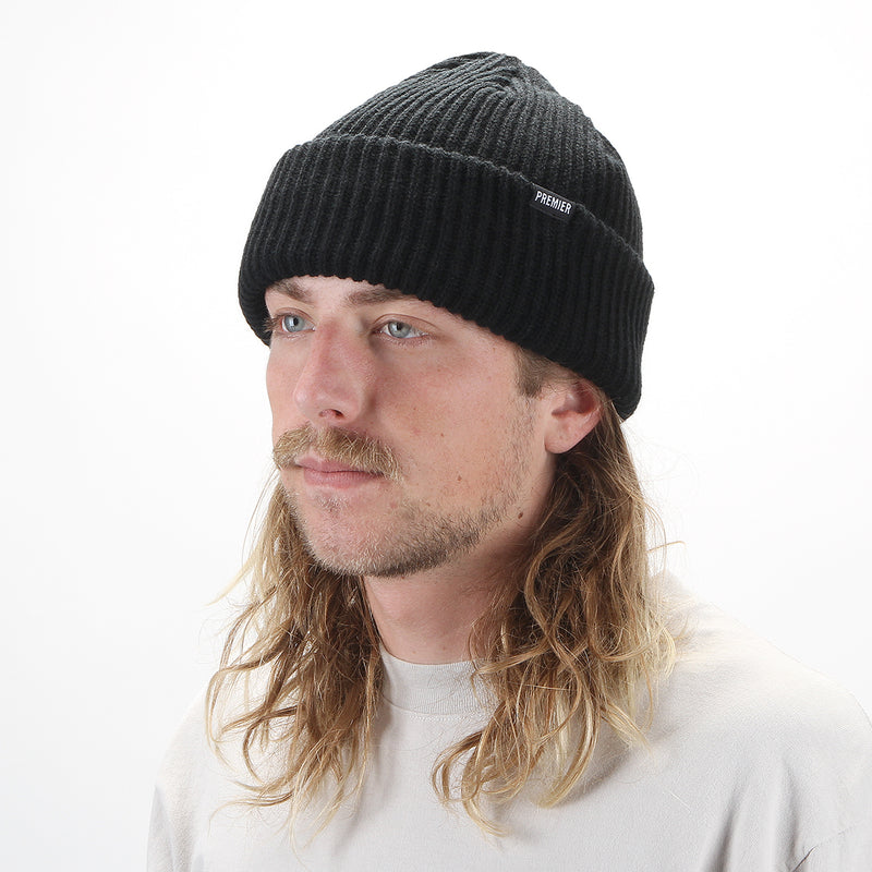 Premier Heavy Cuff Beanie Black