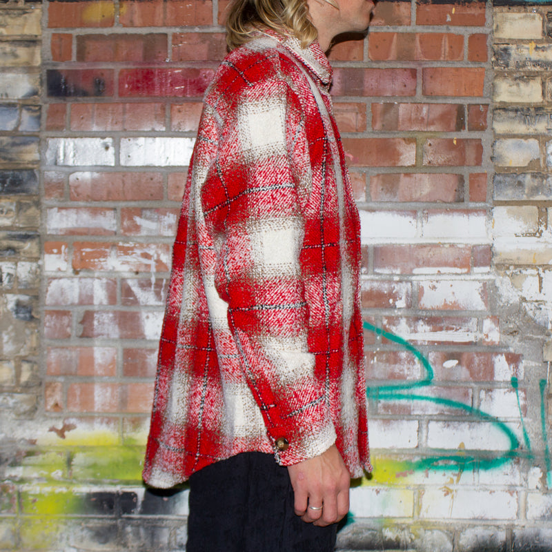 Fucking Awesome Heavy Flannel Overshirt : Red / White