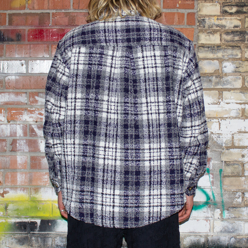 Fucking Awesome Heavy Flannel Overshirt : Navy / White