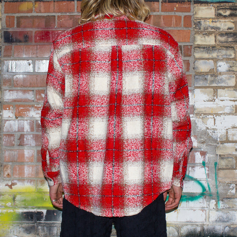 Fucking Awesome Heavy Flannel Overshirt : Red / White