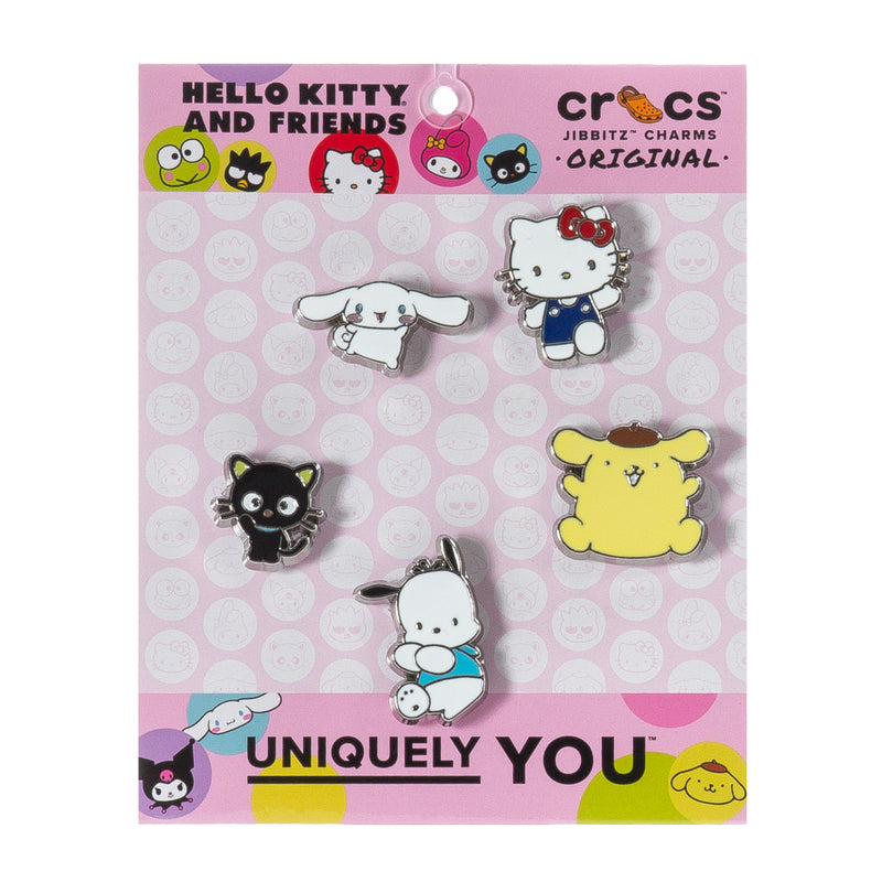 Enamel character jibbitz charm set, 5-pack with Hello Kitty friends on display card