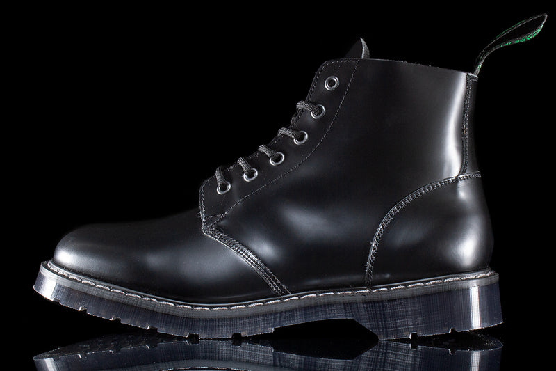 Solovair | Hi-Shine 6 Eye Astronaut Boot Style # S6-969-BK-G Color : Black