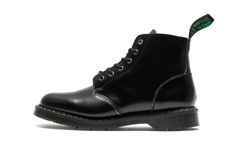 Solovair | Hi-Shine 6 Eye Astronaut Boot Style # S6-969-BK-G Color : Black