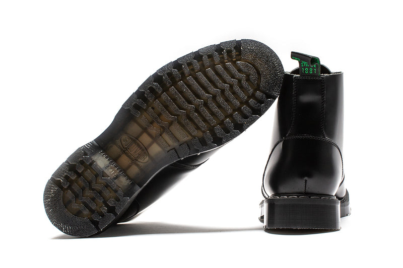 Solovair | Hi-Shine 6 Eye Astronaut Boot Style # S6-969-BK-G Color : Black