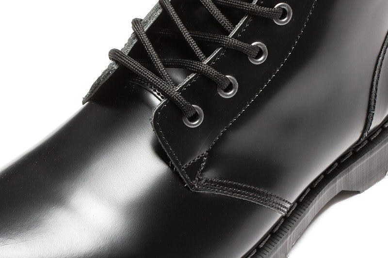 Solovair | Hi-Shine 6 Eye Astronaut Boot Style # S6-969-BK-G Color : Black