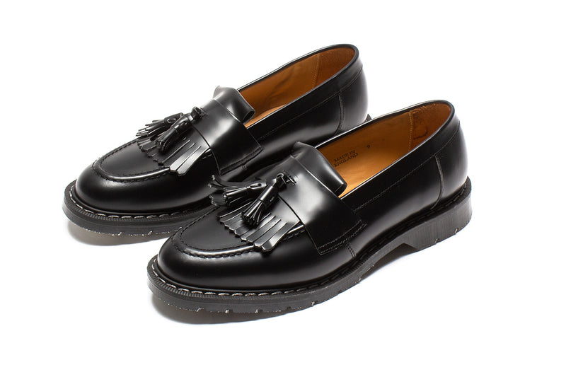 Solovair | Hi-Shine Tassel Loafer Style # S0-1022-BK-G-050 Color : Black