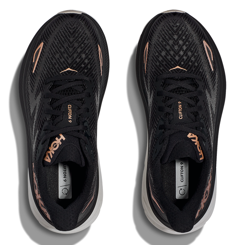 Hoka Clifton 9 - Black - Rose Gold