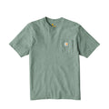 Men's loose fit pocket tee in green slate heather heather, crew neck, chest pocket