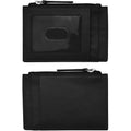 Quarter view Unisex Ili New York Hand Bag style name I.D. Credit Card Holder color Black. Sku: 7416-BLACK