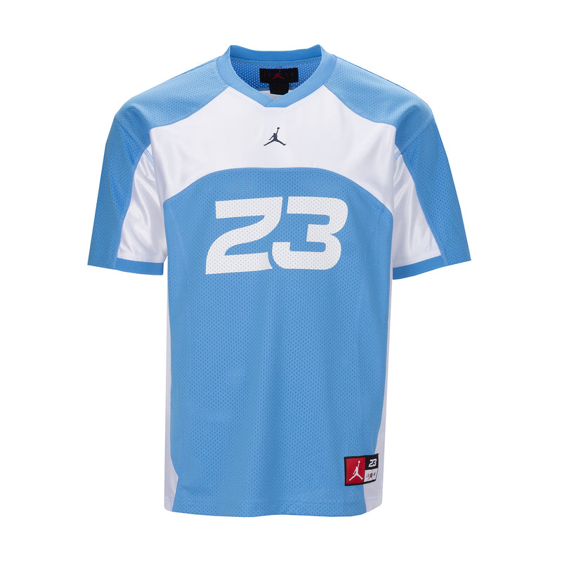 Men's Jordan 23 mesh jersey, white and University Blue raglan sleeves