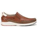 Quarter turn Men's Fluchos Footwear style name Kai Slipon in color Cuero. Sku: F1985-CUE
