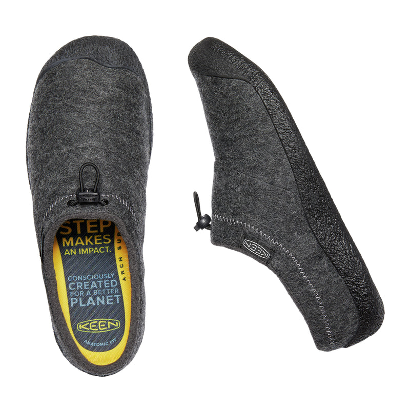 Keen Howser III Slide (Men) - Charcoal Grey Felt/Black Dress-Casual - Slipper - The Heel Shoe Fitters