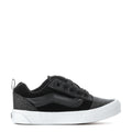 Kids black glitter sneakers with black laces and white vulcanized sole