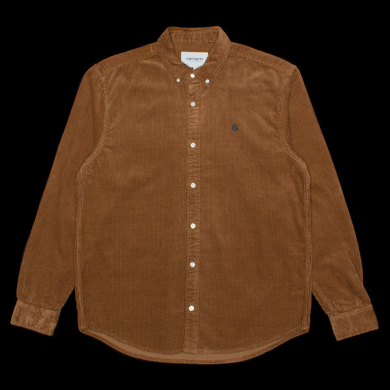 Carhartt WIP L/S Madison Cord Shirt Hamilton Brown / Black