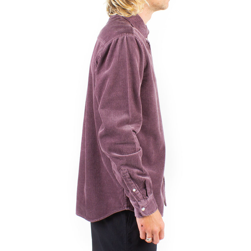 Carhartt WIP L/S Madison Cord Shirt Misty Thistle / Black