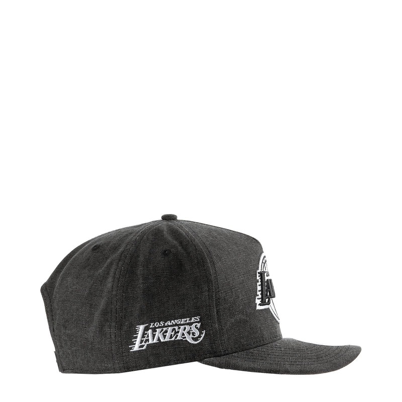 Washed black denim Lakers baseball cap with side embroidered LA Lakers logo