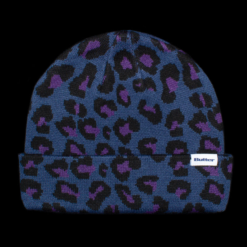 Butter Goods Leopard Beanie : Navy