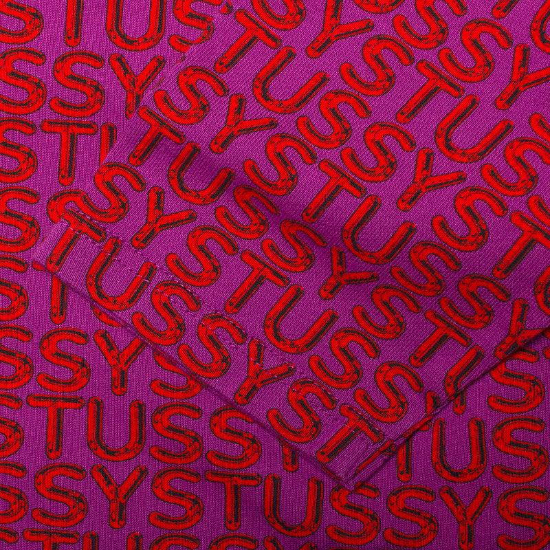 Stussy Letter Stripe L/S Crew : Berry