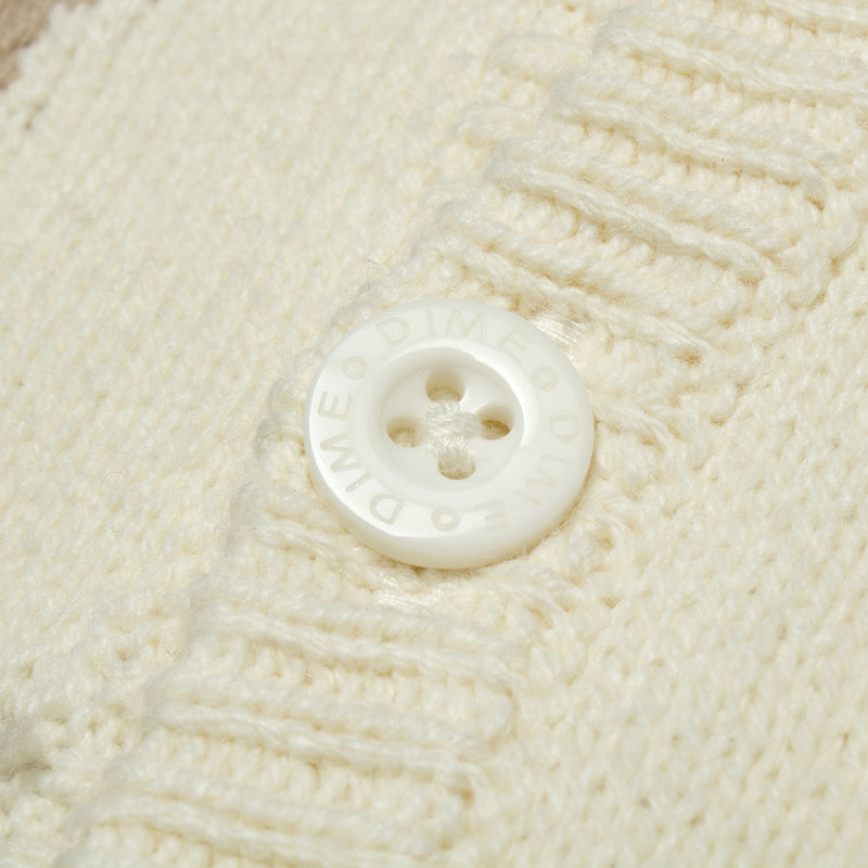 Dime Lightwave Knit Cardigan Cream  Edit alt text