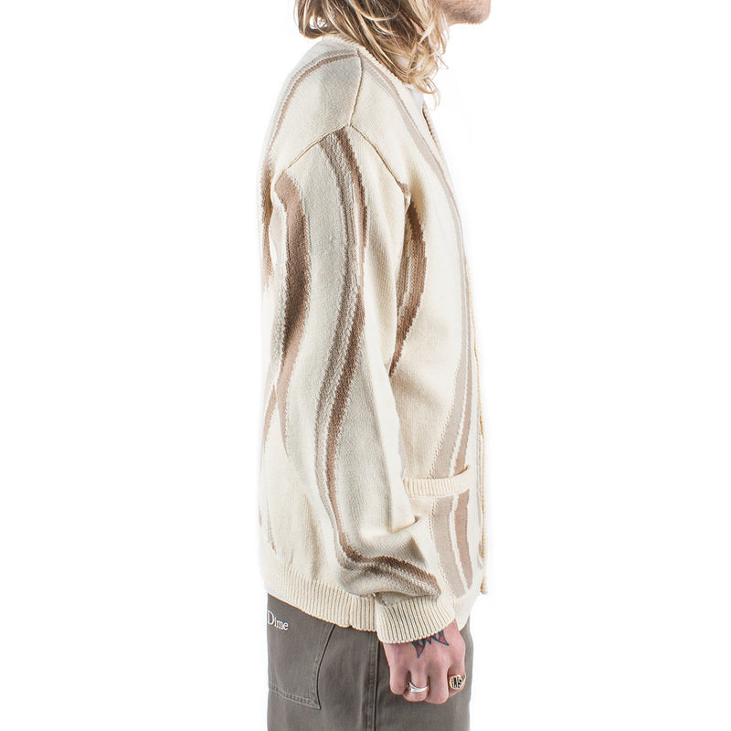 Dime Lightwave Knit Cardigan Cream  Edit alt text