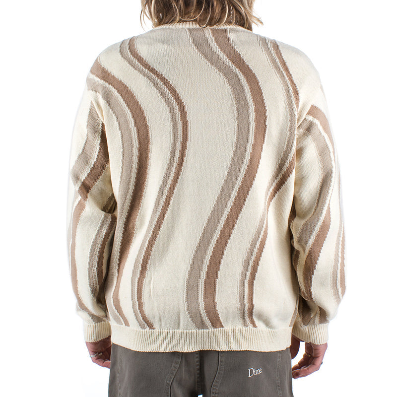 Dime Lightwave Knit Cardigan Cream  Edit alt text