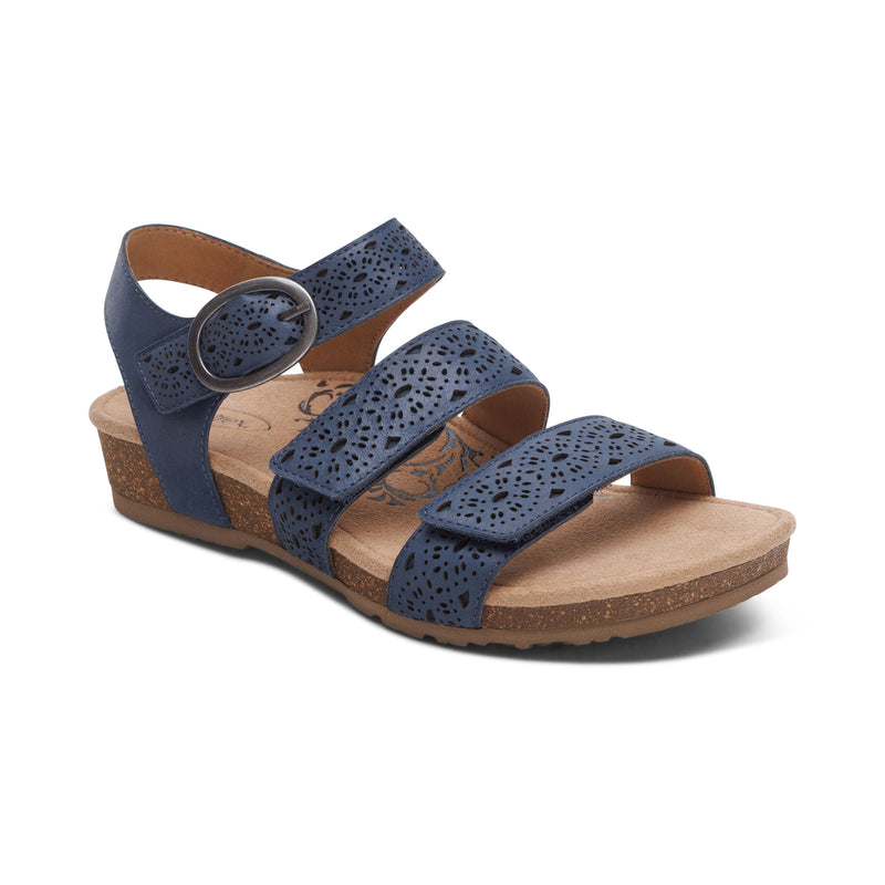 Lilly Navy Cutout Sandal