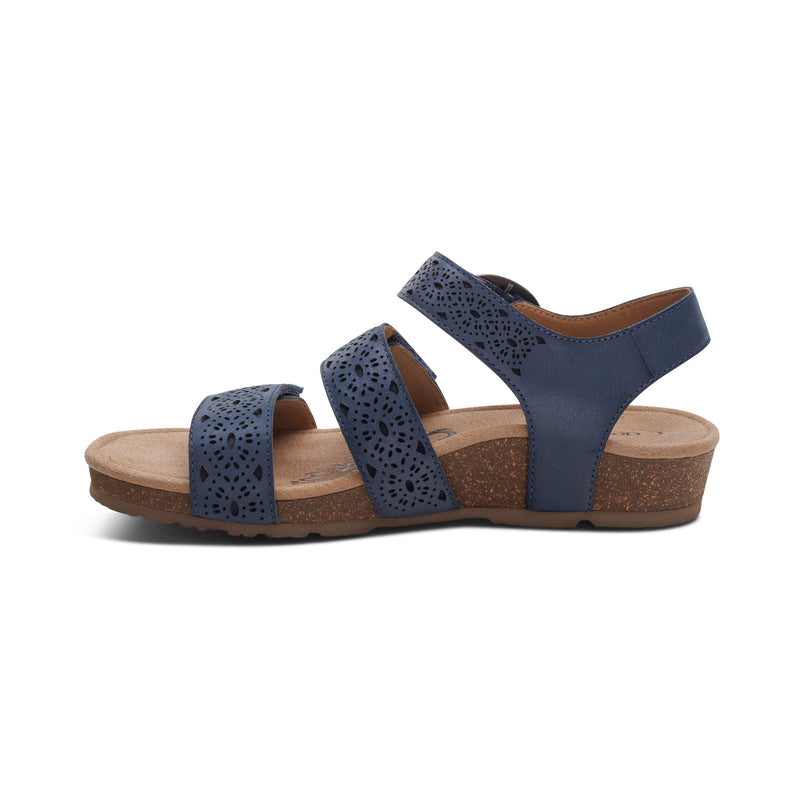 Lilly Navy Cutout Sandal