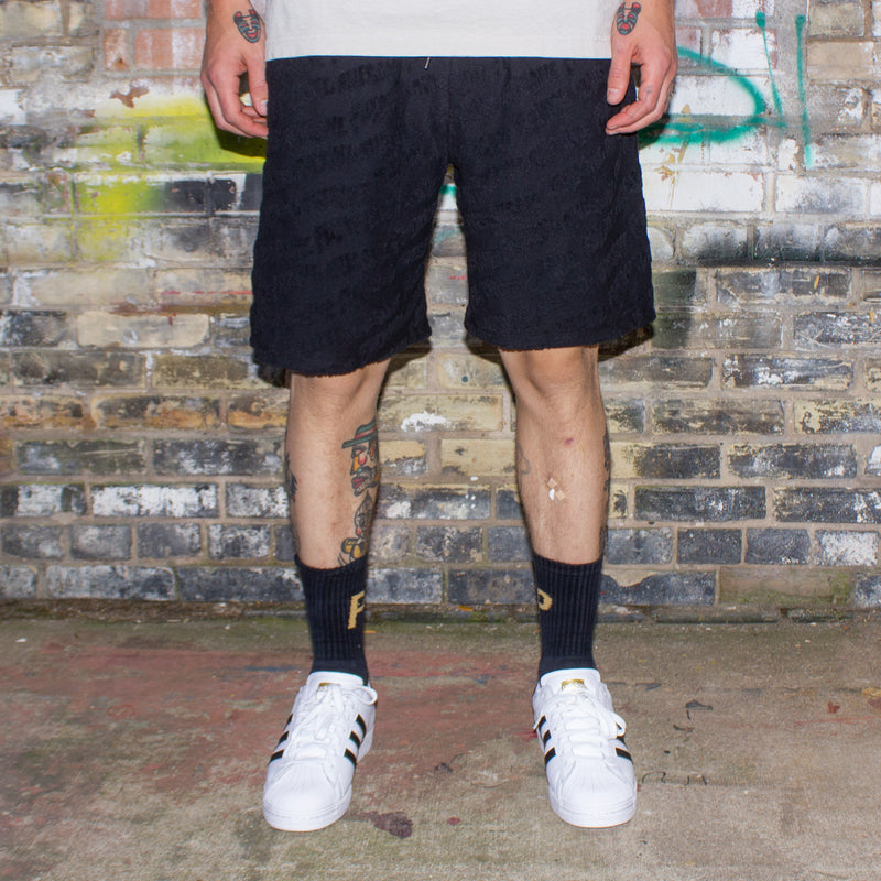 Fucking Awesome Logo Burnout Terry Short : Black