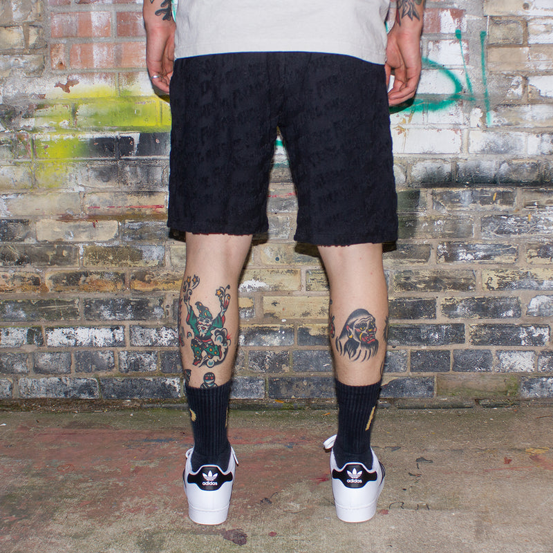 Fucking Awesome Logo Burnout Terry Short : Black