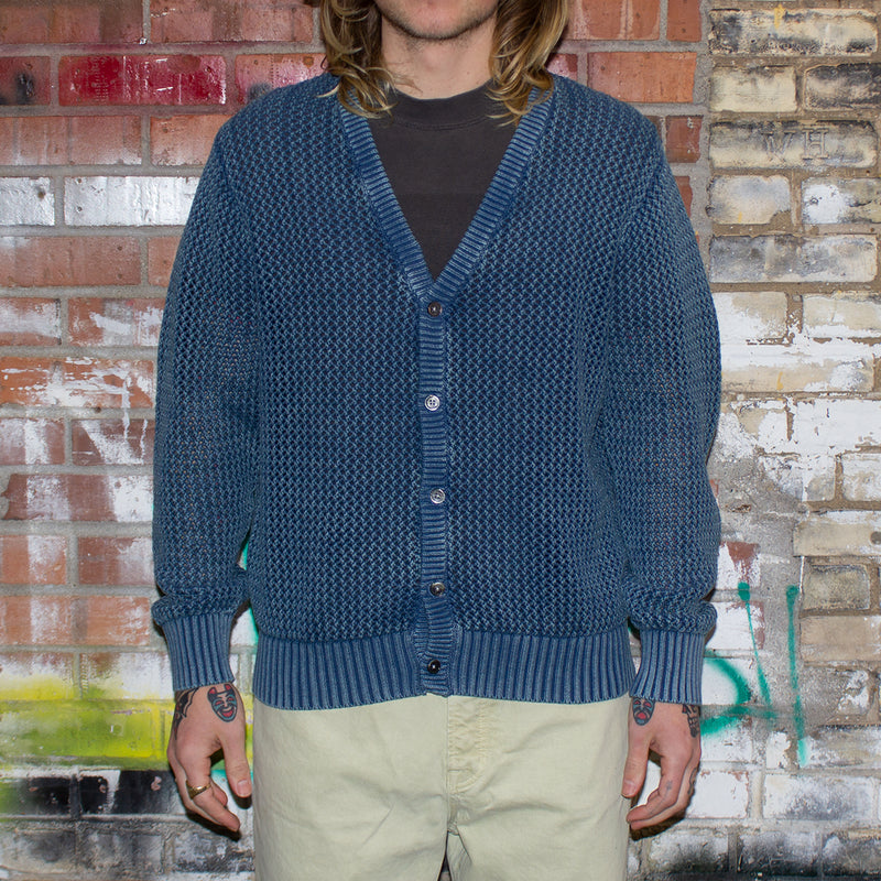 Stussy Loose Gauge Cardigan Style # 117164 Color : Blue