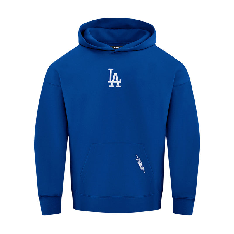 Men's navy hoodie with LA logo on chest and adidas mark on sleeve