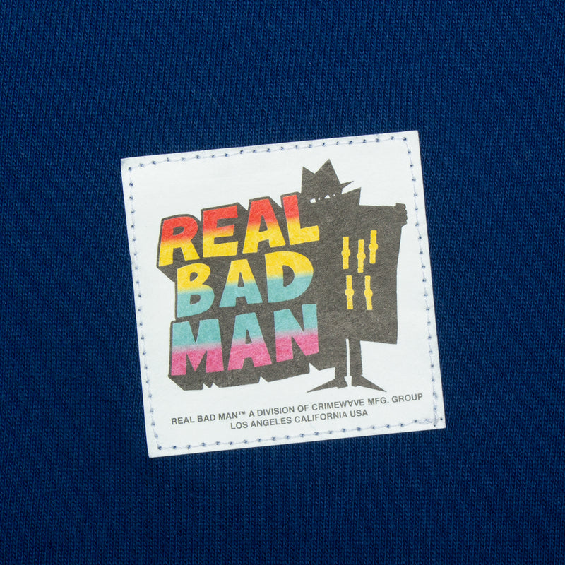 Real Bad Man Lotta Tyvek Hoodie Navy Tie Dye