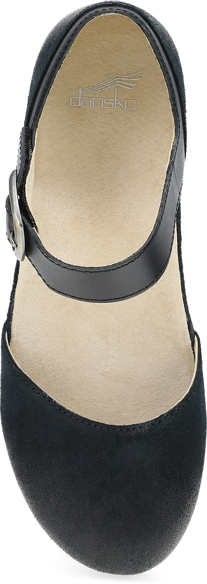 Mae Black Burnished Suede