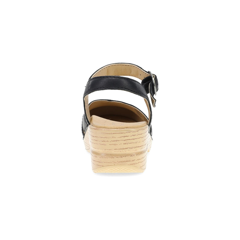 Heel image of Margreta Mary Jane Clog Black Leather