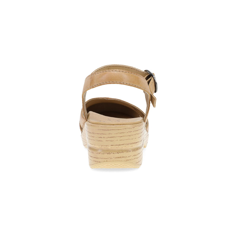 Heel image of Margreta Mary Jane Clog Honey Distressed