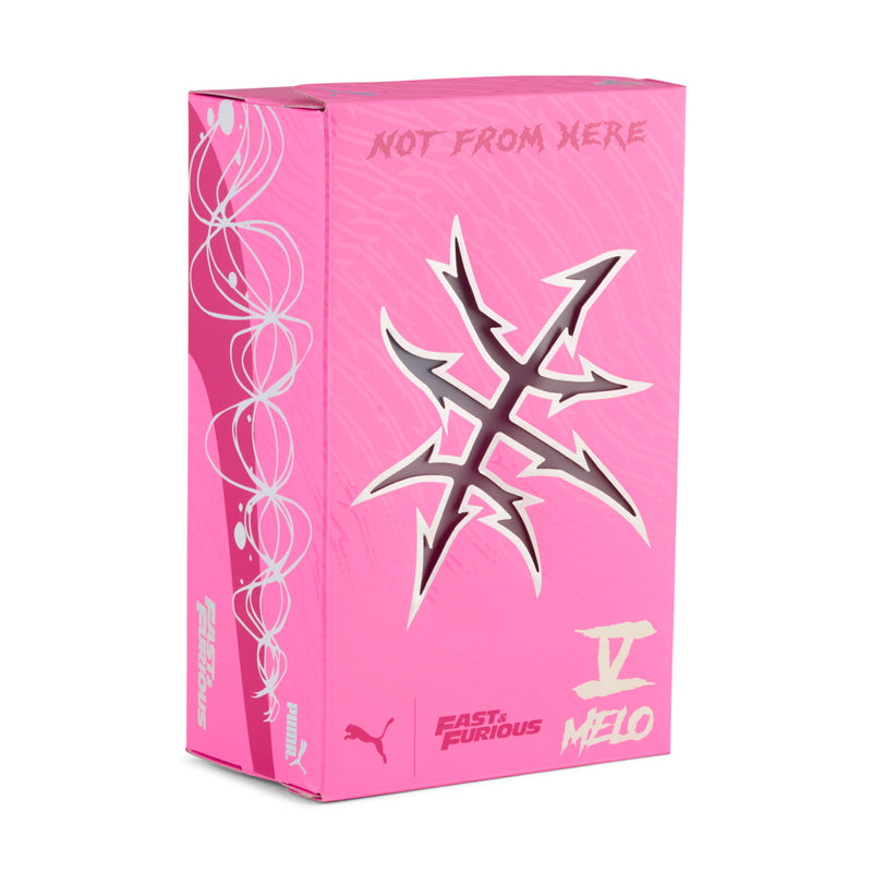 Pink product box with star logo and Fast & Furious, PUMA brand marks.
