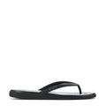 Women's black flip-flop sandal with thong strap and cushioned footbed