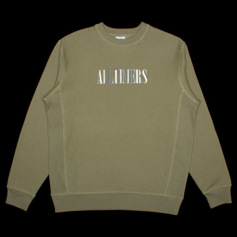 Alltimers Midtown Embroidered Heavyweight Crew Olive