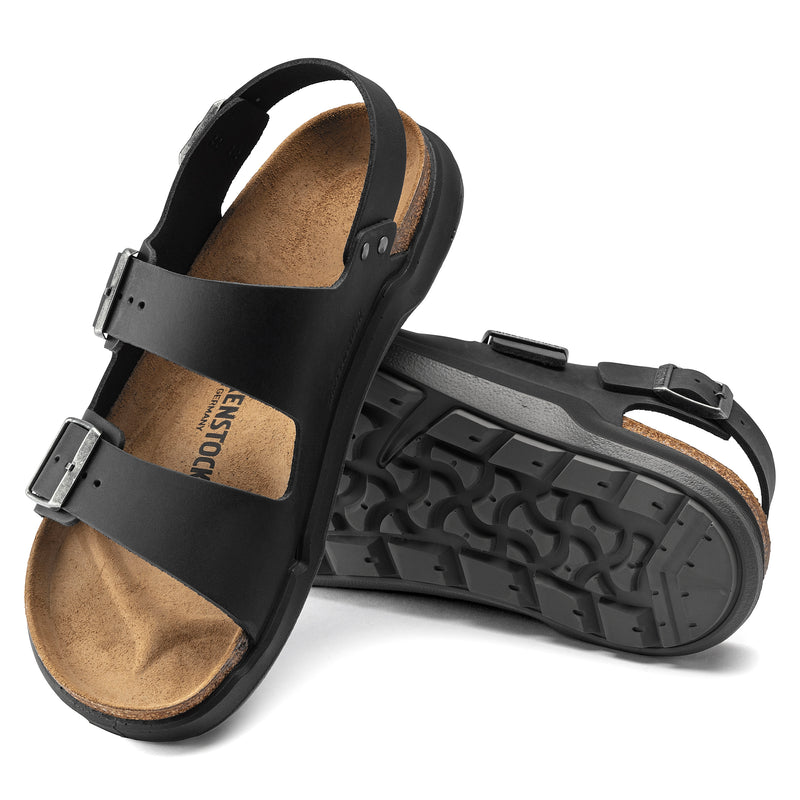Milano Rugged Men's Black Oiled Leather
